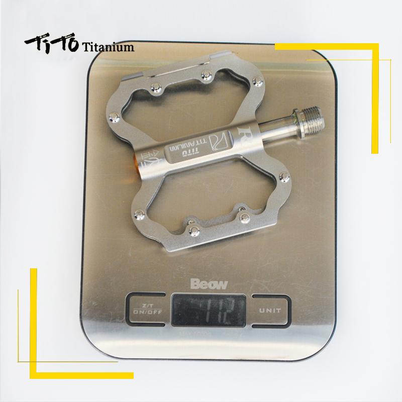 TiTo Titanium Ultralight Pedal Bicycle Pedal Titanium Alloy Axis Bike Pedals MTB Cycling Titanium Bike 1 Pair Titanium Pedal