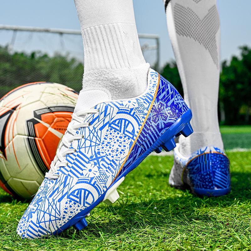 Мужские низкие футбольные бутсы большого размера с длинными шипами, нескользящие, износостойкие, TPR, искусственный газон, детские футбольные бутсы с длинными шипами