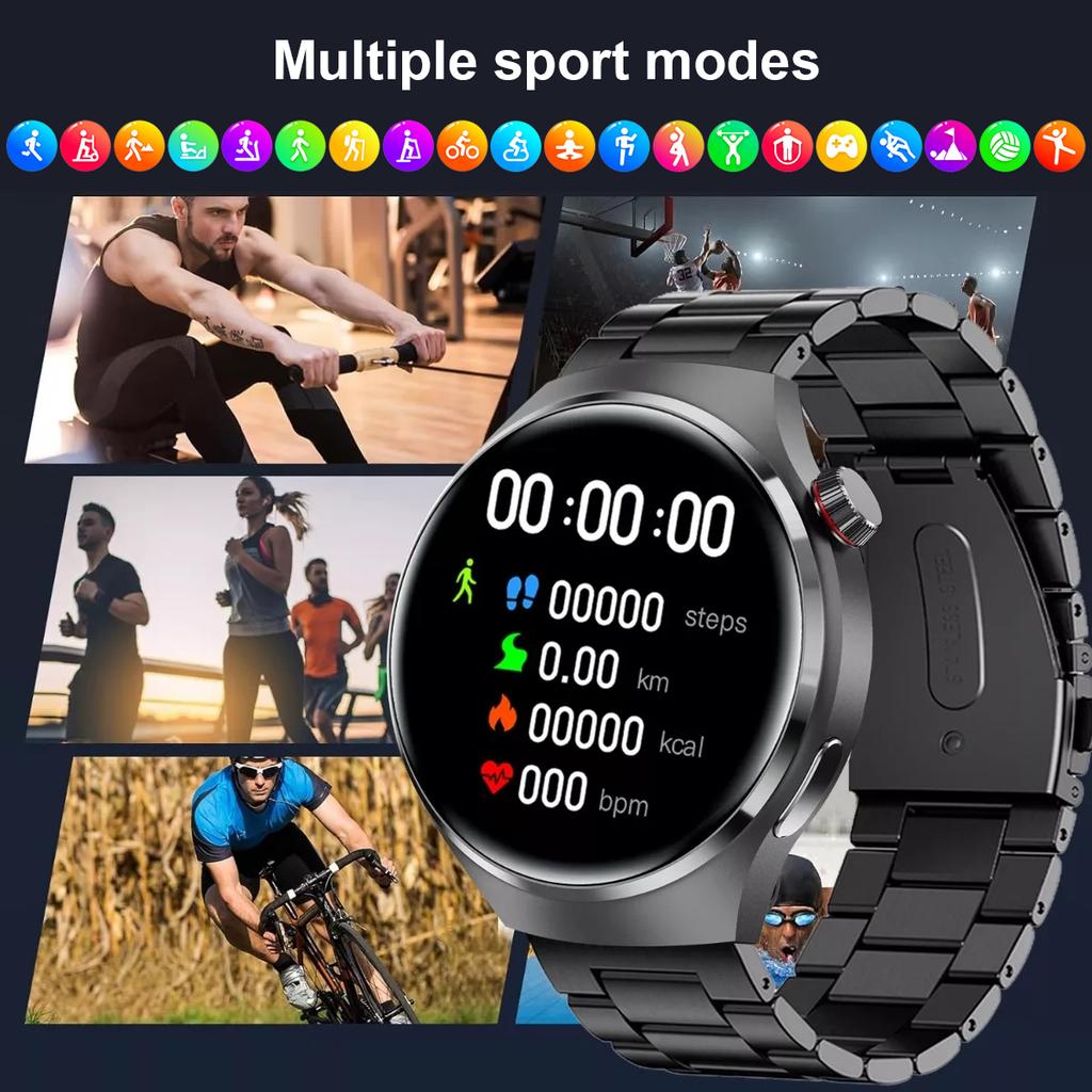 2025 New GPS Smart Watch Men GT4 Pro 360*360 HD Screen Heart Rate IP68 Waterproof Blood Pressure Smartwatch BT Call NFC Watch 4 Pro