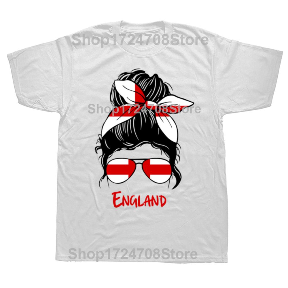 Funny England English Girl British Woman Flag Tshirts Men Womens Fashion Casual Tshirt 100 Cotton Loose Oversized T Shirt