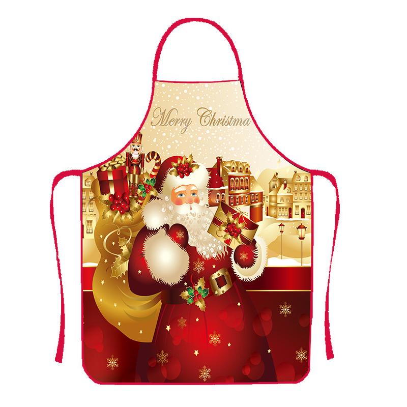 Рождественские Новые Тканевые Принты Снеговик Рождественский Фартук Рождественские Украшения