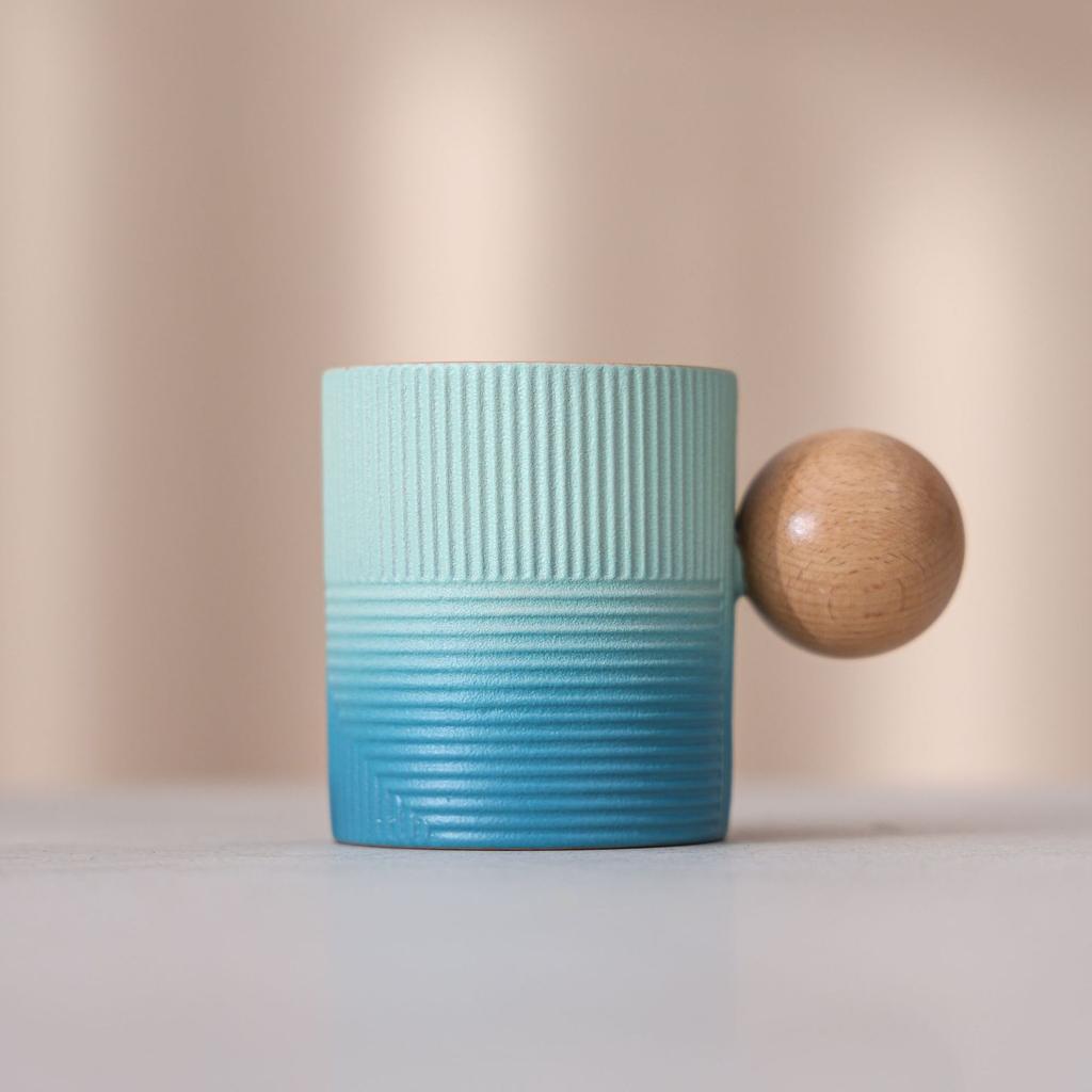 Gradual Change Ceramic Coffee Cup High Value Afternoon Tea Latte Cup Macaron Color Mug Water Cup