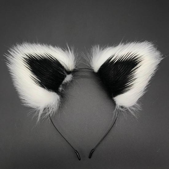 Плюшевый ободок с кошачьими ушками Прочный металлический ободок Универсальный дизайн Обруч для волос Реквизит для косплея Аксессуар для волос