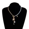 European and American Jewelry Summer Casual Style Starfish Palm Collarbone Chain Beaded Splicing Light Luxury High-end Necklace