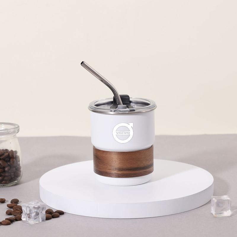 cujgl8 For Volvo XC60 XC40 XC90 S90 High end Stainless Steel Coffee Cup Beverage Office Portable High-temperature Resistant Water Cups