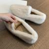 2024 Зимние женские теплые туфли на плоской подошве Модные теплые туфли Мэри Джейн без застежек Женские туфли на мягкой подошве с добавлением хлопка для отдыха на природе Бабушкины туфли