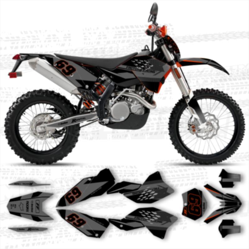 MCHMFG Motorcycle Graphics Background Decal Sticker for KTM SX SXF 2007 2008 2009 2010 EXC XCW 2008-2011 Number Name
