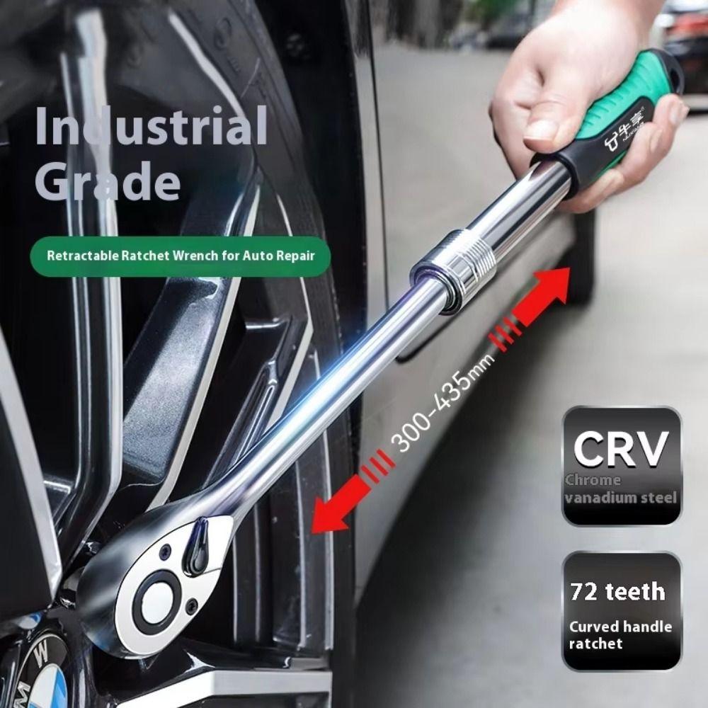 Drive Rotating Socket Wrench 72 Teeth Universal Wrench Retractable Ratchet Wrench Hand Tool
