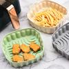 Квадратная силиконовая вставка для аэрофритюрницы с ручками, антипригарная, многоразовая, коврик для выпечки для духовки и микроволновой печи, безопасная для посудомоечной машины, термостойкая, аксессуар для аэрофритюрницы