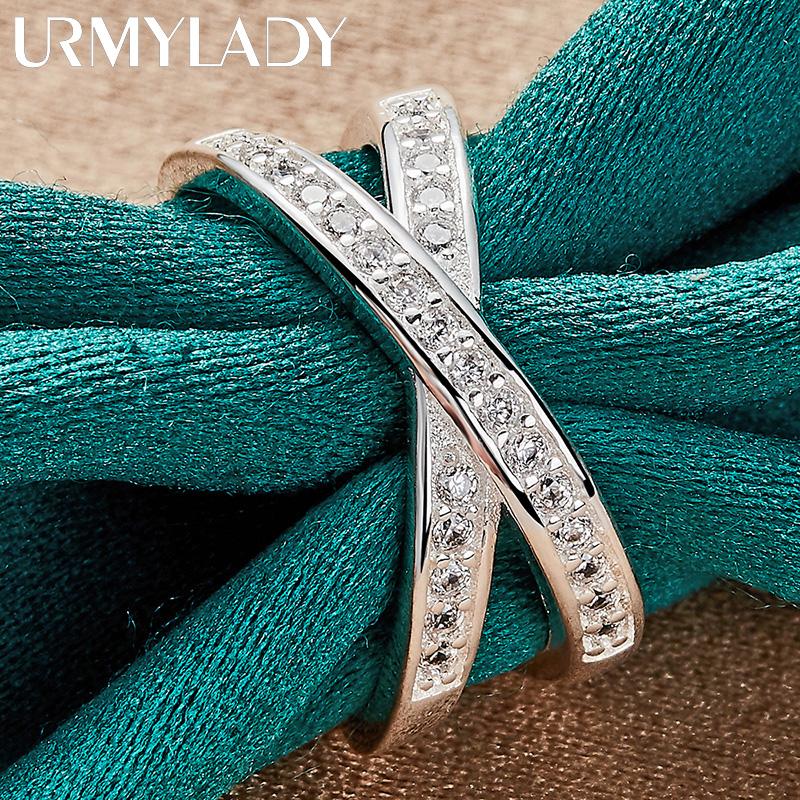 Кольцо из стерлингового серебра 925 пробы с крестом-бикругом 7, 8, 9, 10 для женщин, очаровательные ювелирные изделия