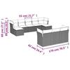 VidaXL Salon de Jardin avec Coussins 10 pcs, Canapés de Terrasse, Ensemble de Meubles de Patio, Mobilier d'Extérieur, Noir 3218326
