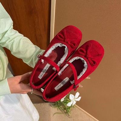 Французский темперамент односложный пояс с внутренним ремнем, увеличивающий рост, одиночные туфли 2025 года, новые туфли Мэри Джейн в стиле феи с бантом и легким ртом для женщин