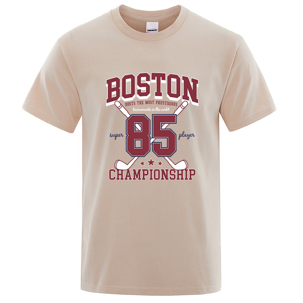 Boston 85 Players Championship Мужские и женские хлопковые футболки с круглым вырезом Индивидуальная свободная одежда Модные футболки