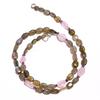 Natural Labradorite Rose Quartz Amethyst Gemstone Beads Necklace 17" UB-2917 UB-2917