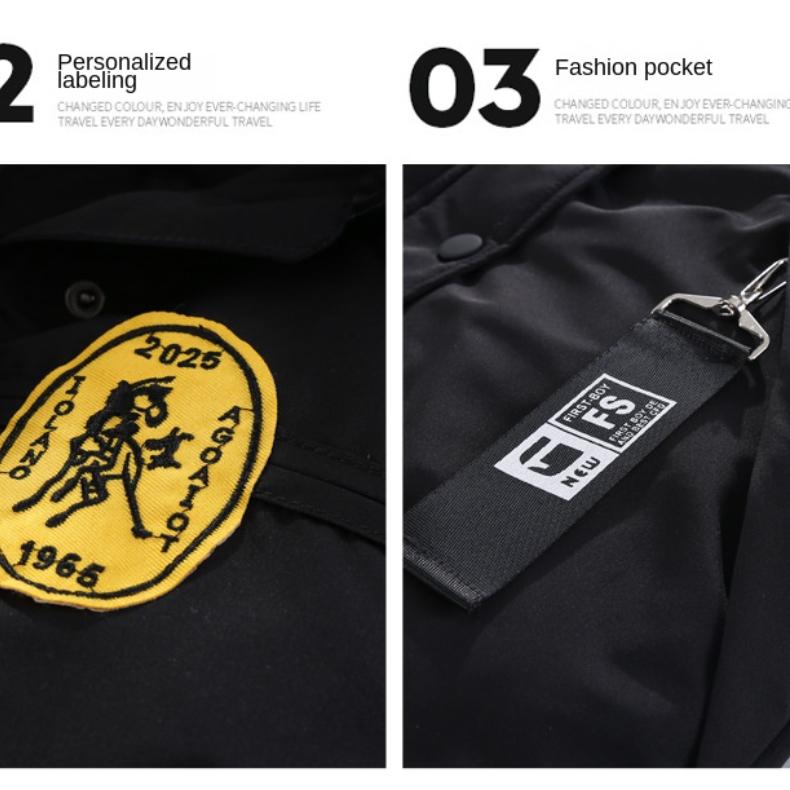 Утепленная детская куртка средней длины с большим меховым воротником и хлопковой подкладкой для ребенка