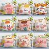 Cute Cartoon Pig Print Decorative Pillowcase Bedroom Living Room Square Cushion Pillowcase