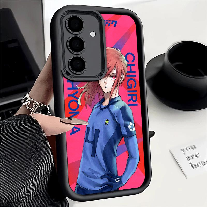 Чехол для телефона Samsung Galaxy A17 A16 A15 A14 A13 Аниме Синий Дизайн L-Lock A56 A36 A26 A55 A35 A25 A54 A34 A24 A53 A33 A23 A07 A
