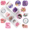 500Pcs/Roll Happy Women's Day Kids Rewards Stickers - DIY Scrapbooks Album Decor Sealing Label Decals