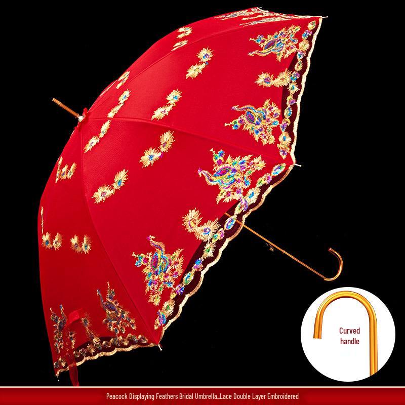 Красный свадебный набор зонтов для китайской свадебной церемонии и приданого
