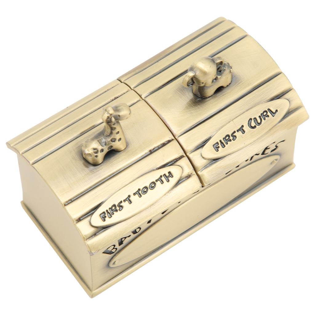 Шкатулка для памятных вещей ребенка Европейский стиль Устойчивость к ржавчине Красивый внешний вид Подарки Зубной феи для маленьких детей Зеленая патина