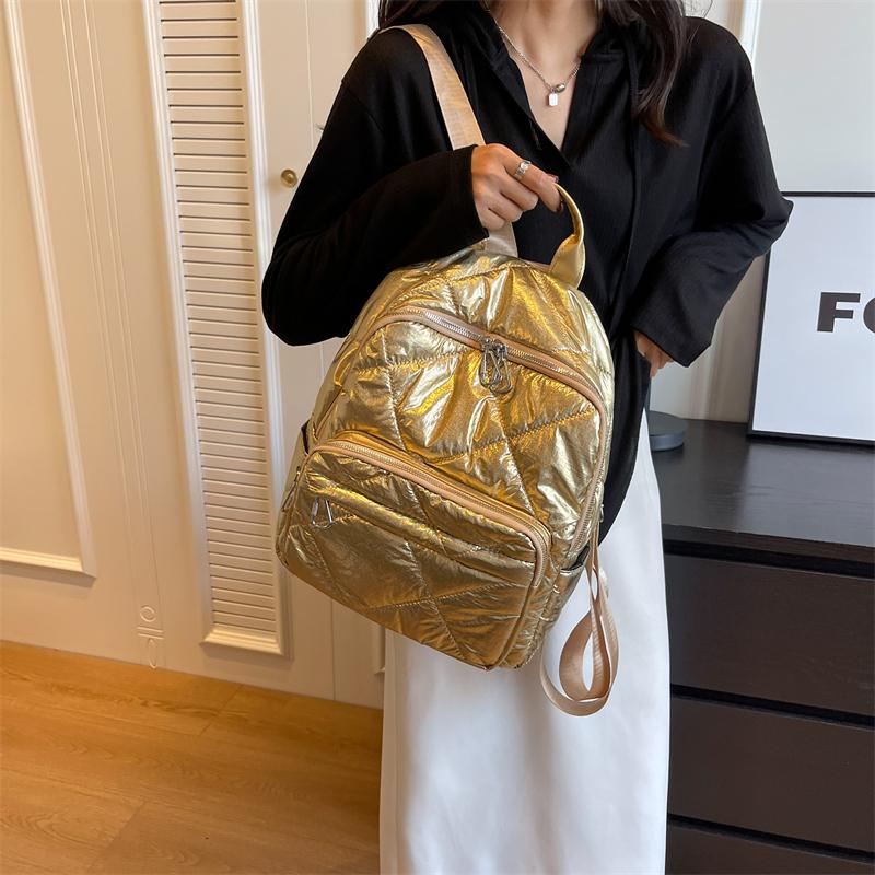 Женский стеганый клетчатый рюкзак зимний сверхлегкий отделение для пуха большой вместимости женская школьная сумка