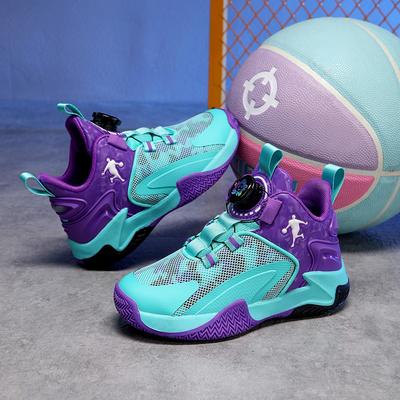 Детские баскетбольные кроссовки, кроссовки для баскетбола для детей старшего возраста, осенние спортивные кроссовки для мальчиков с вращающейся кнопкой