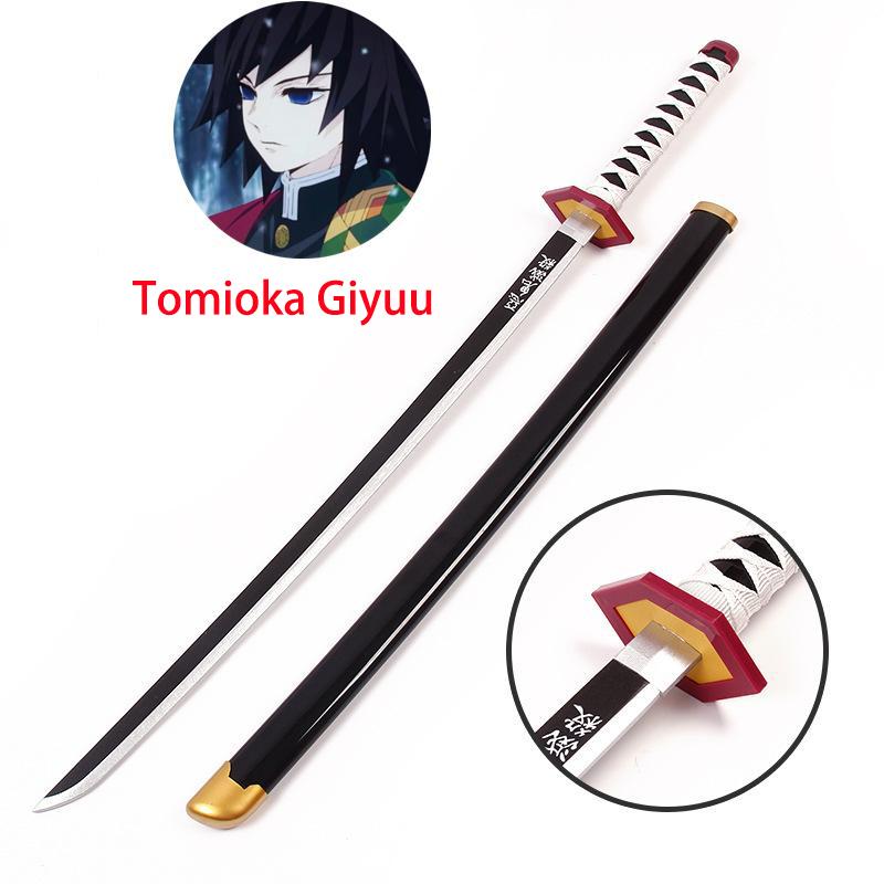 104cm Demon Slayer Katana Sword Bamboo Anime Blade Sunwheel Knife Tanjirou Katana Weapon Model 1:1 Ninja Cosplay Prop Kids Toys