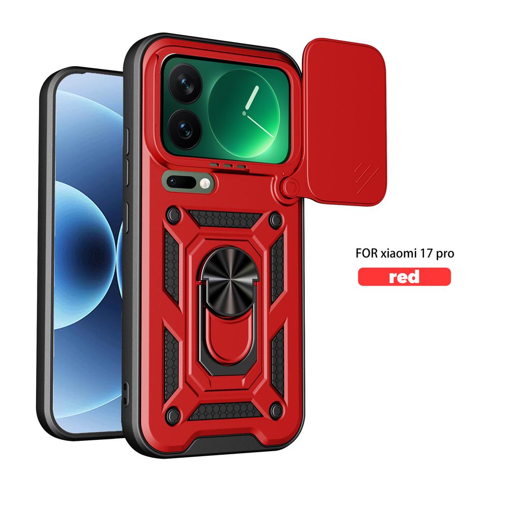 Чехол для Xiaomi 17 Pro Max Чехол для Xiaomi 17 Pro Обложка Mi17 ProMAX Магнитное кольцо-держатель Бронированный чехол для телефона Защитная задняя крышка со шторкой для камеры
