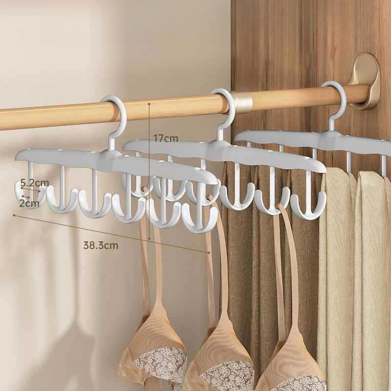 Вращающаяся вешалка с 12 крючками, экономящая место - Идеально подходит для галстуков, нижнего белья, маек и юбок | Портативный органайзер, подходящий для общежитий и домашнего хранения.