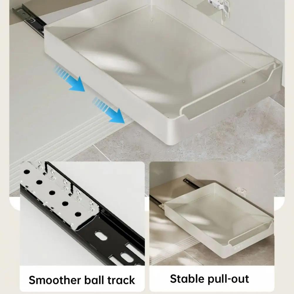 Kitchen Storage Box With Sliding Rail Pull Out Cabinet Storage Rack Spice Pantry Shelves Drawer Kitchen Organizer Basket