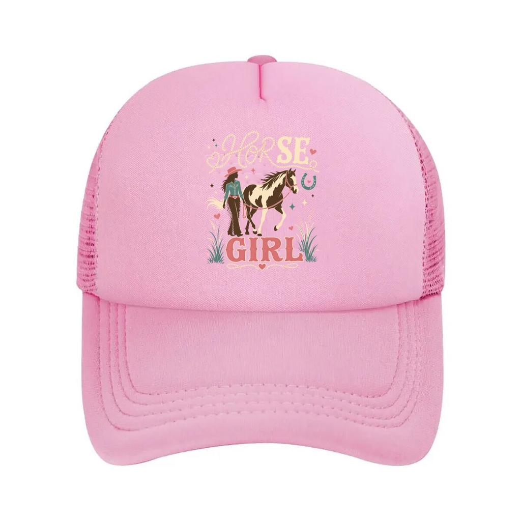 Western Riding Dream Horse Lover Mesh Baseball Cap Polyester Forward Observations Hat Adjustable Golf Hat Summer