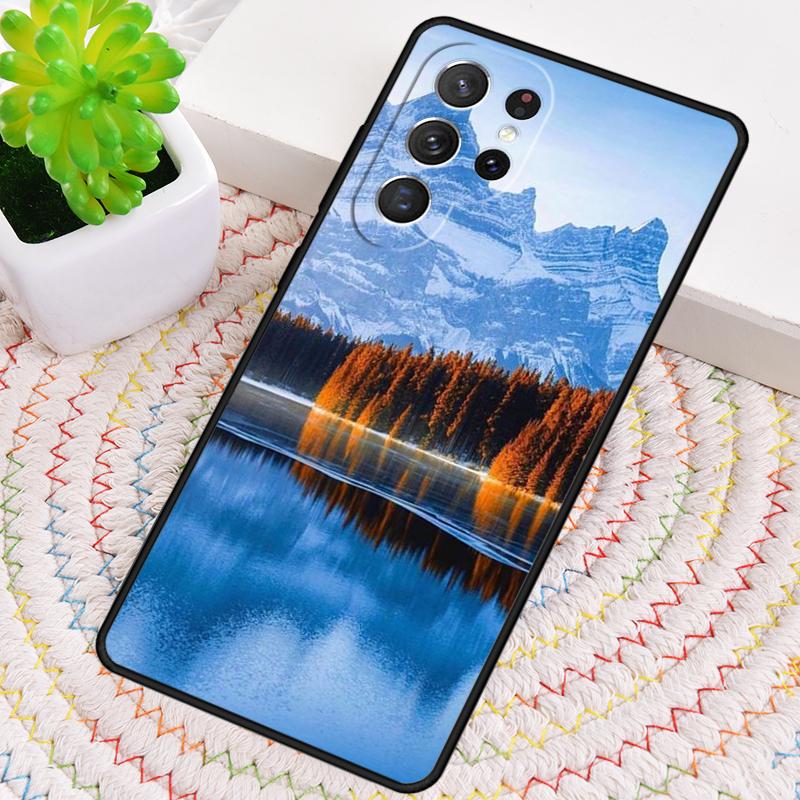 Силиконовый чехол для телефона Samsung Galaxy note 10 pro S26 S25 S24 S23 S22 S21 Plus Ultra с изображением отражения горы в озере Capa Cover