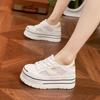 Thick-soled Mesh White Shoes Women's 2025 Spring and Summer New Fashionable Versatile Inner Height-increasing Women's Shoes Muffin Shoes Breathable Sa