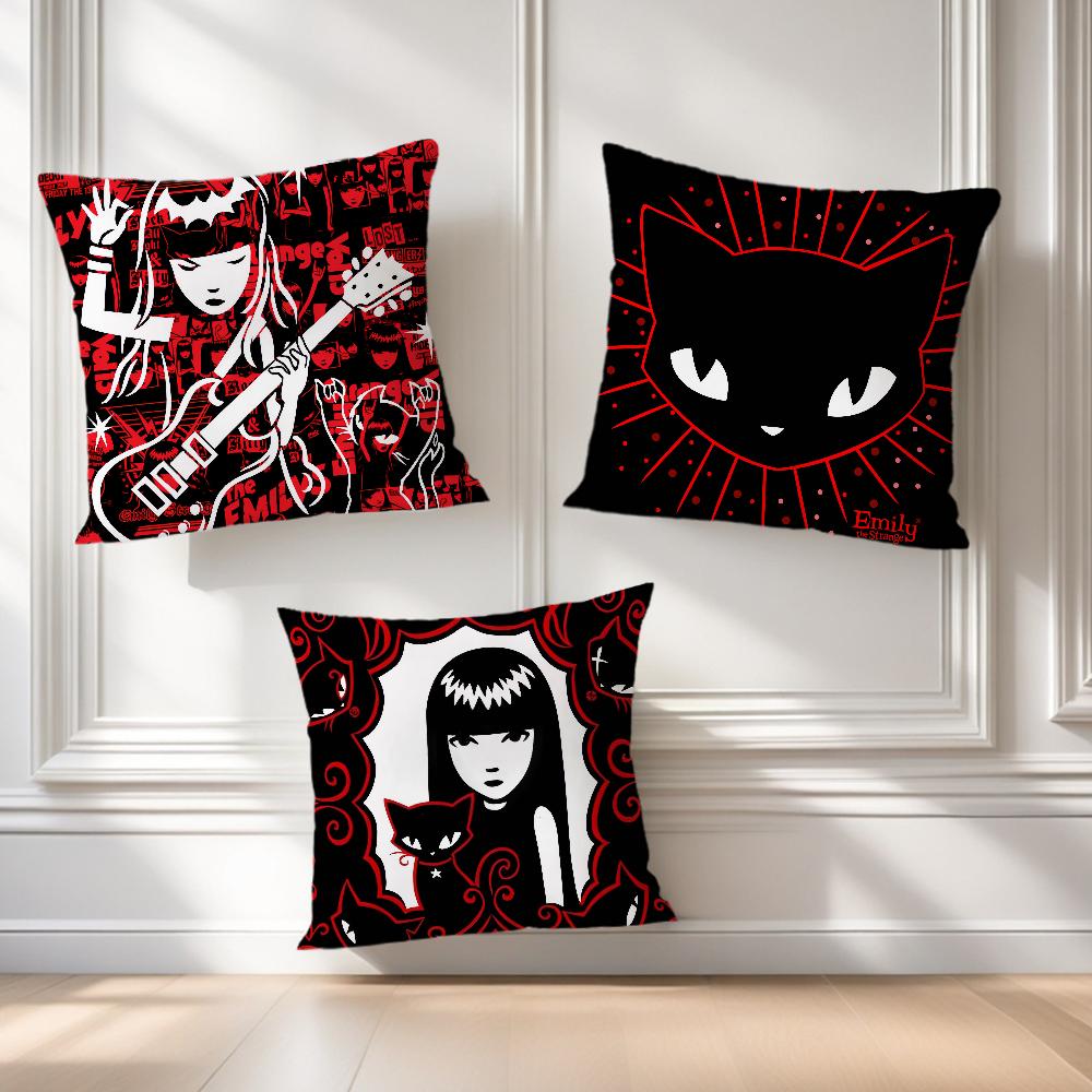 Soft Comfortable Pillow Case Cartoon for Sofa Living E-Emily Room The Home Strange Office Decor Cool Protective Covers