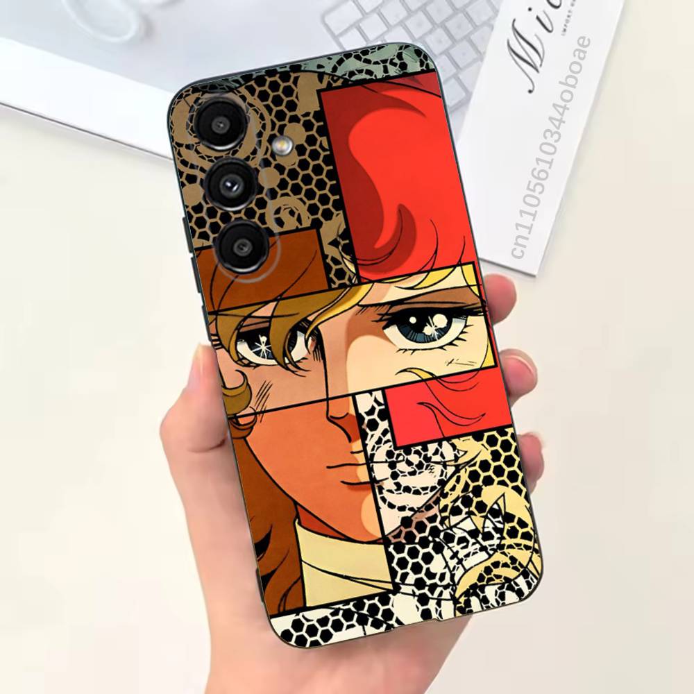 Чехол для телефона Роза В-Версаль Леди Оскар Для Samsung S25,24,21,22,23,20,S30,Ultra,Plus,Fe,Lite,Note,5G Черный Мягкий