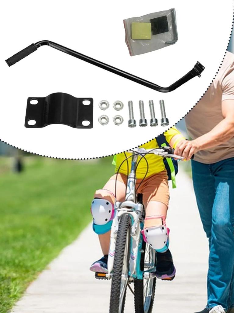 Kids Bike Training Push Handle Metal Anti Slip Bike Training Handle Seatpost Mount Sturdy Cycling Balance Push Bar Accessories