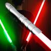 YDDSABER Lightsaber LED Blade Metal Hilt Force FX Lightsaber Sound Effect Sensor Equipped with Rechargeable Light Up Sword (Silver Hilt Red Blade)