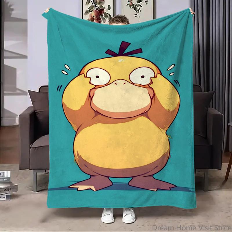 Cute Pokémon Psyduck Blanket Comfortable skin friendly soft sofa living room bed bedroom blanket suitable for travel and gift