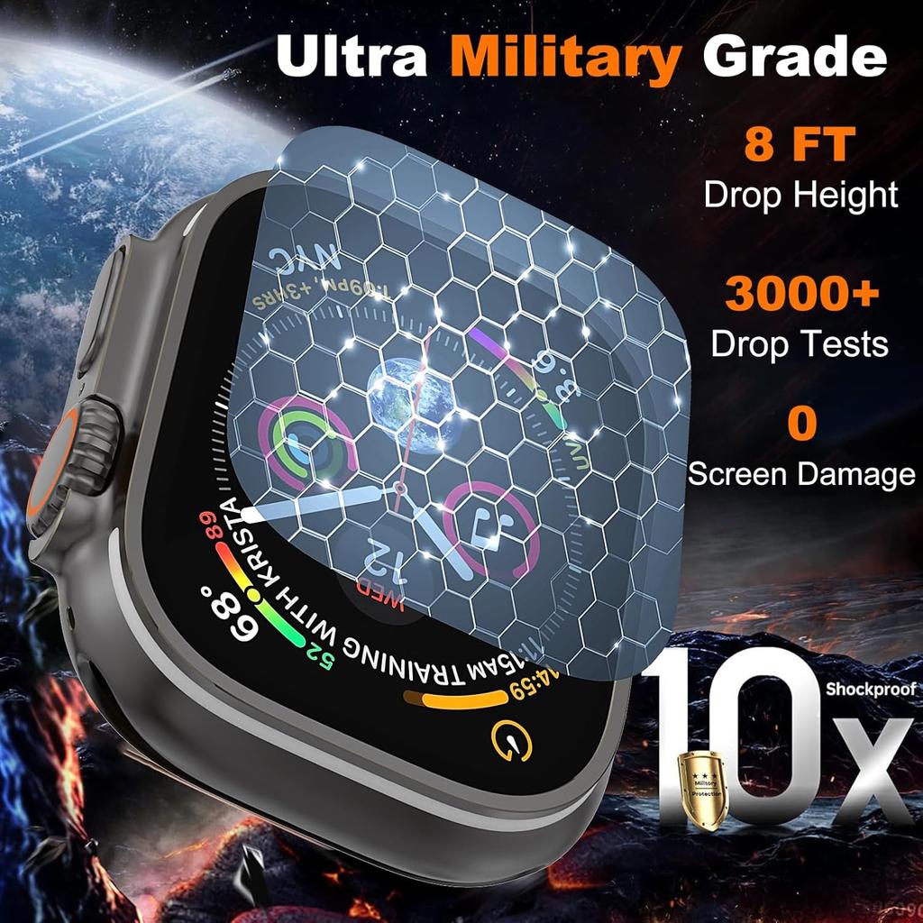 Tempered Glass Film Quick Pasting For Apple Watch Ultra 3/2/1 49mm Easy To Install Screen Glass Protective Film Ultra 3-2-1 49mm