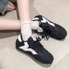Spring/Autumn New Style Round Toe Flat Lace Casual Shoes Color Matching Fashionable Comfortable Elegant Women's Walking Shoes