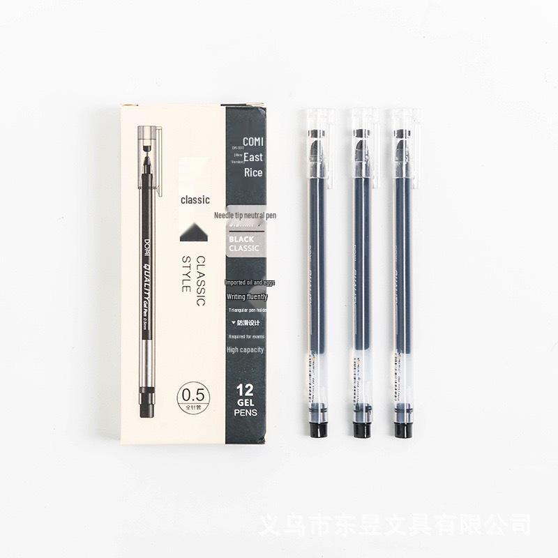Dong Mi 1011 Large Capacity Needle Tip Signature Pen with Cap - Red, Blue, Black Ink, 0.5mm