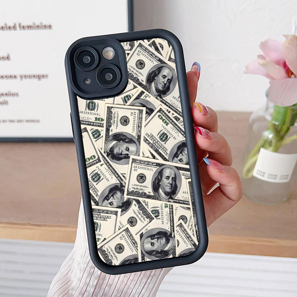USD Доллар Утолщенный ТПУ Чехол для Мобильного Телефона для iPhone 17 16 15 14 13 12 11 Air Pro Max Plus Цветной Чехол