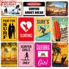 Металлическая табличка Surfer Zone, Винтажные пляжные металлические пластины, Вывеска для магазина бара, Металлический настенный декор для серфинга, Летнее время, Пляжный декор WY164