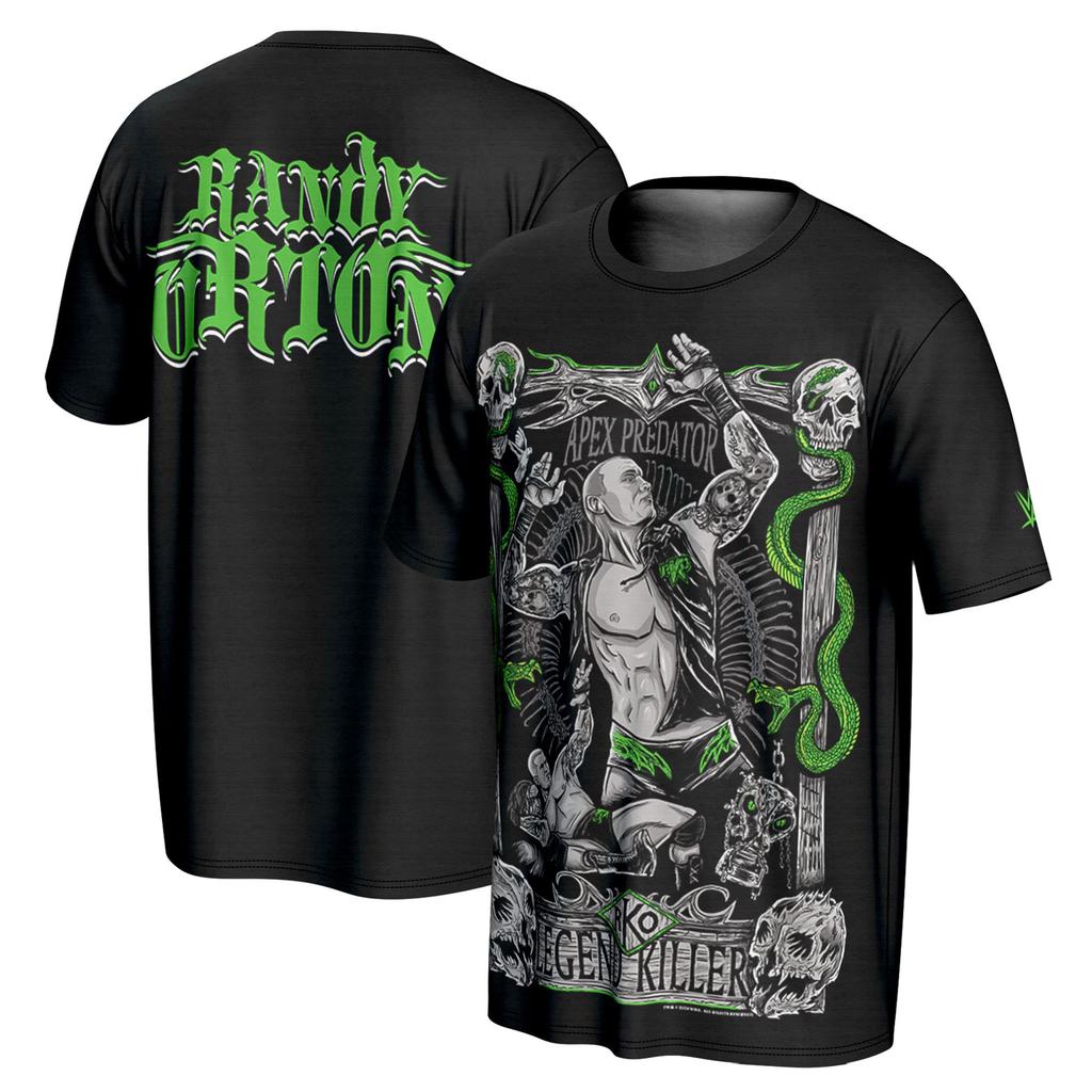 Мужская черная футболка Randy Orton Viper Bite Летняя футболка с коротким рукавом Хлопковые футболки 2025 Новые Спортивные Высококлассные Модные Топы Унисекс