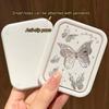 Складное зеркало для макияжа Butterfly Flip-Top, портативное карманное зеркало для женщин, прямоугольное косметическое зеркало с расческой