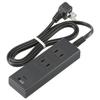 OHM Electric HS-TU21PD23-K 00-1002 Сетевой фильтр с 2 розетками, порты Type-C/Type-A с поддержкой PD, 1 м, Черный