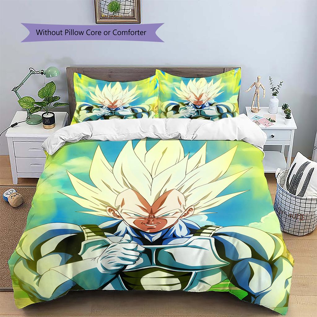 Постельное белье с рисунком Веджеты из Dragon Ball, Домашний декор, Подарок на день рождения (1 пододеяльник + 2 наволочки, без наполнителя)
