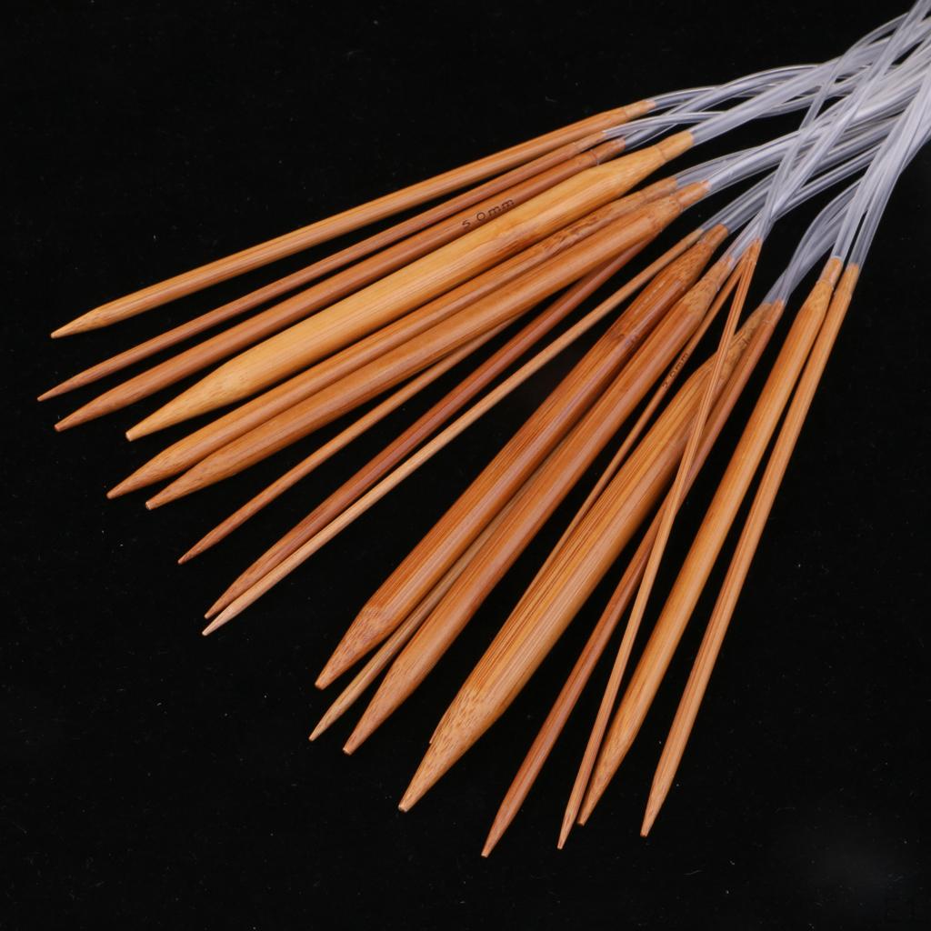 18 шт. двухточечная карбонизированная бамбуковая круглая вязка с трубкой мм-60 см