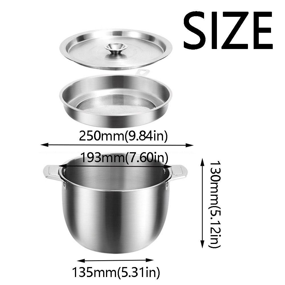 Large Capacity Stainless Steel Oil Can Stainless Steel Grease Container  Cooking Tool