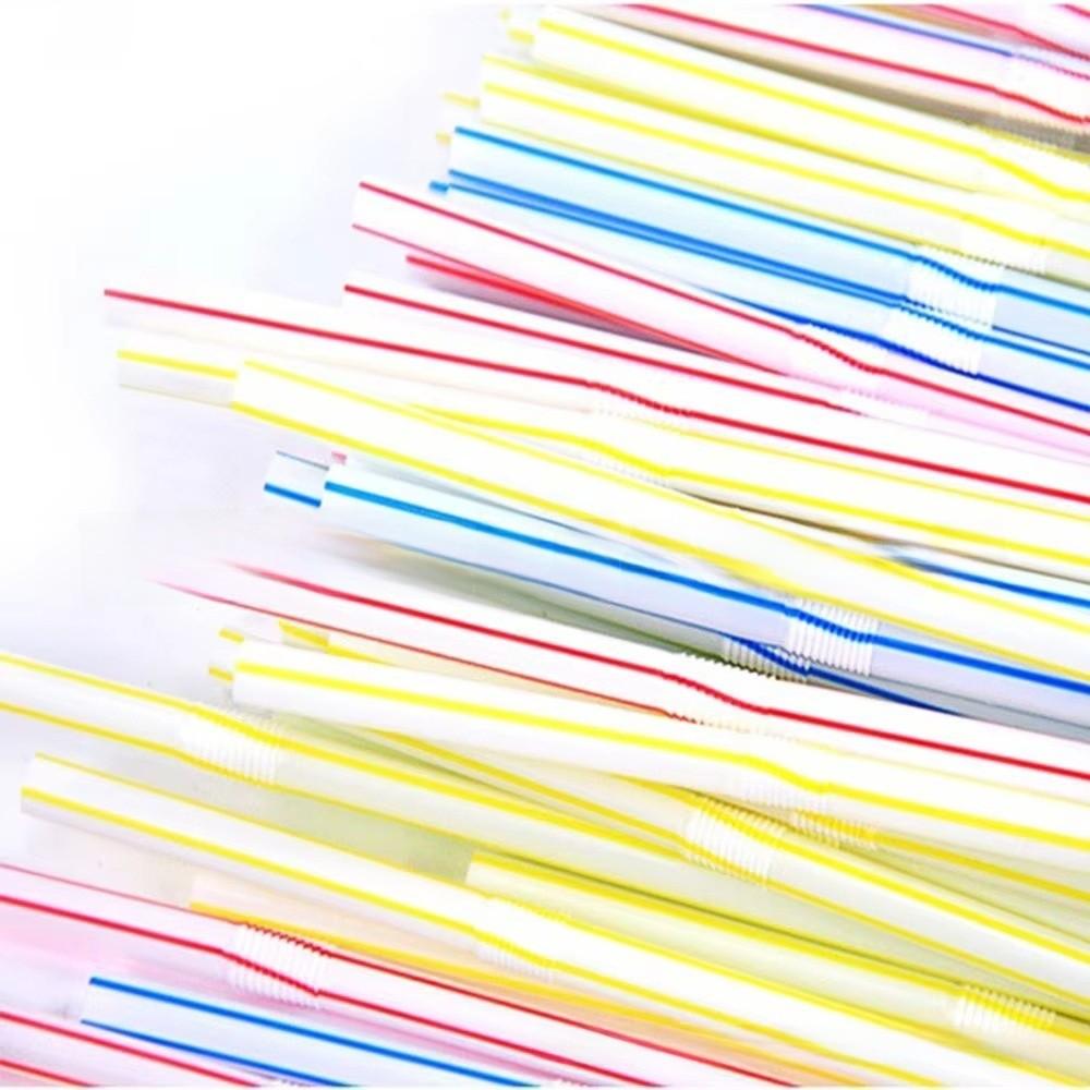 Plastic Drinking Straws 100pcs Colorful Bendable Beverage Party Supplies For Weddings And Events